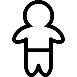 profilo del bambino in piedi con i pantaloni icona