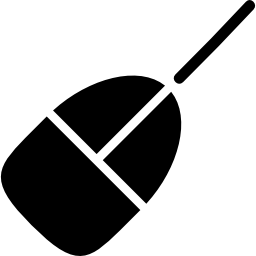 silhouette de pointeur de souris avec fil Icône