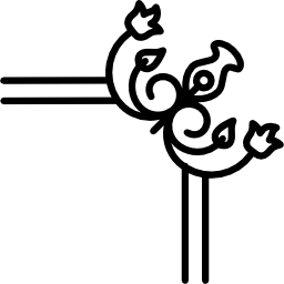 variante del contorno del bordo destro floreale icona