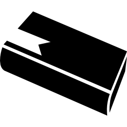 livre silhouette vue diagonale avec signet Icône