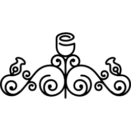 Rose outline variant with vines and leaves icon