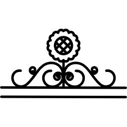 Sunflower design with vines border icon