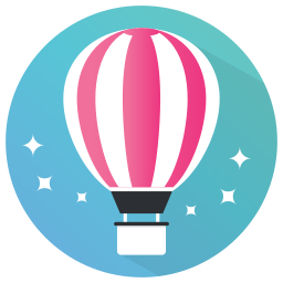 Hot air balloon icon