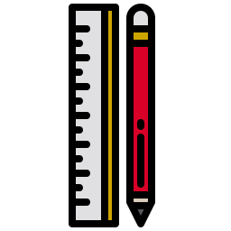 righello e matita icona