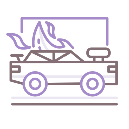 Car on fire icon