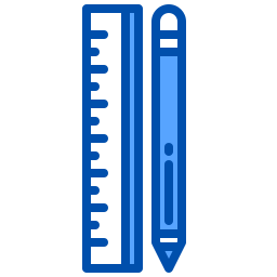 règle et crayon Icône