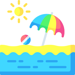 Beach vacation icon