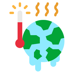 il riscaldamento globale icona