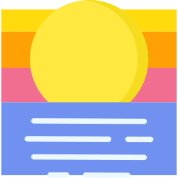 puesta de sol playa icono