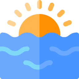 Beach sunset icon