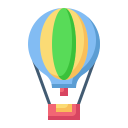 Hot air balloon icon