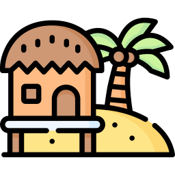 cabaña de playa icono