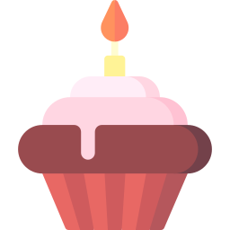 Birthday cupcake icon