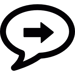 Speech bubble with right arrow icon