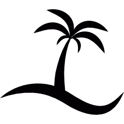 eiland met een palmboom icoon