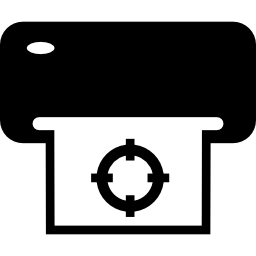 printer met bedrukt papier erin icoon