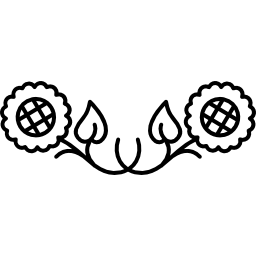 diseño floral de dos flores icono