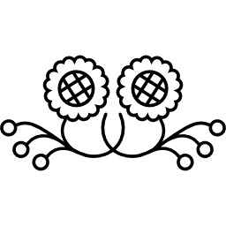 bloemenontwerp met bloemenpaar icoon