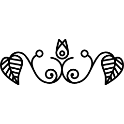 disegno floreale di rami sottili con una coppia di foglie ai lati icona