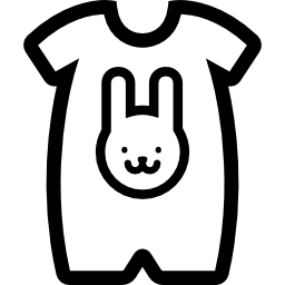 panno per bambini con contorno di testa di coniglio icona