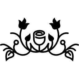 덩굴에 꽃 잎과 꽃 봉오리와 꽃 디자인 icon