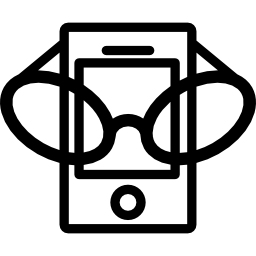 mobiel met bril icoon