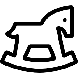 Toy horse rocking chair outline icon