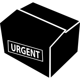Packing box with urgent delivery icon