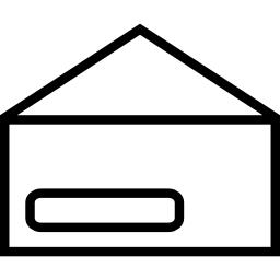 Envelope front opened outlined shape icon