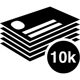 10k of business cards stack icon