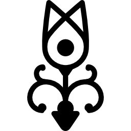 One flower of slightly opened design icon