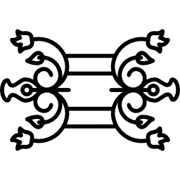 Floral design of double symmetry icon