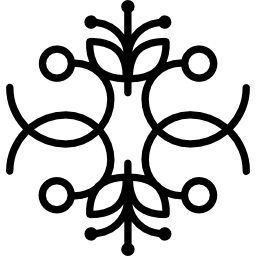 bloemdessin met verticale en horizontale symmetrie icoon