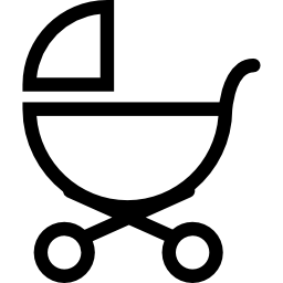 esquema de cochecito de bebé de vista lateral icono