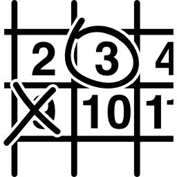 calendario de pared de cerca con señales de cruz y círculo icono