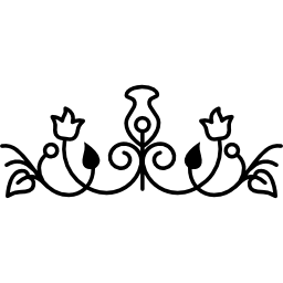 bloemdessin met horizontale symmetrie icoon