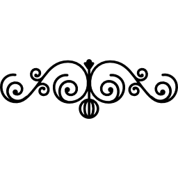 Floral design with spirals in horizontal symmetry icon