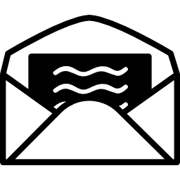 lettre dans une enveloppe ouverte vue arrière Icône