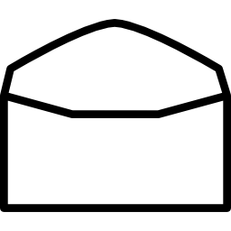 Envelope opened outline from back view icon