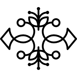 Floral design with double symmetry for ornamentation icon