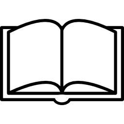 Book opened outline from top view icon