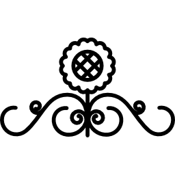 Flower on vines ornamental design icon