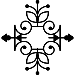 diseño floral con delicado diseño de doble simetría. icono