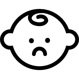 Sad baby face icon