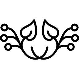 Floral design of horizontal symmetry icon