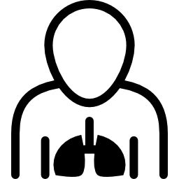 Lungs inside the human body icon