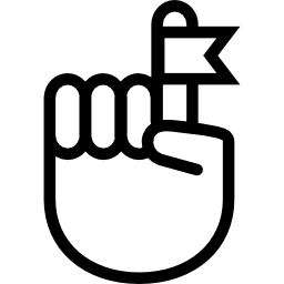 Hand finger with a ribbon icon