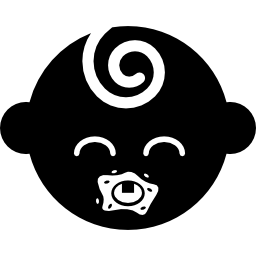 Baby black head icon
