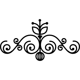 disegno floreale con viti e turbinii icona