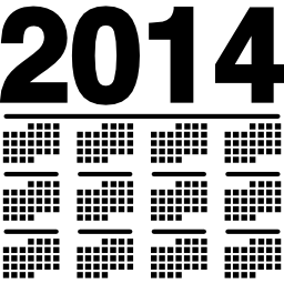 variante de calendrier mural 2014 Icône